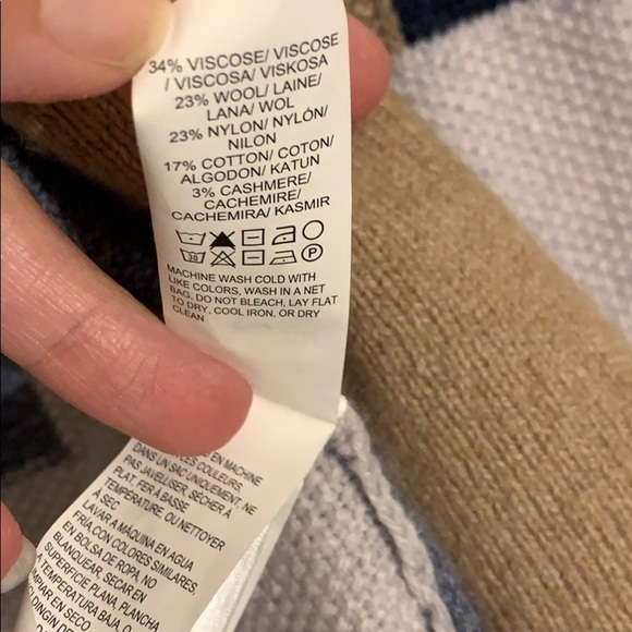 Lucky Brand Women Open Cardigan Color Block Blue/Tan,Long Sleeves,Size XS - Picture 9 of 10